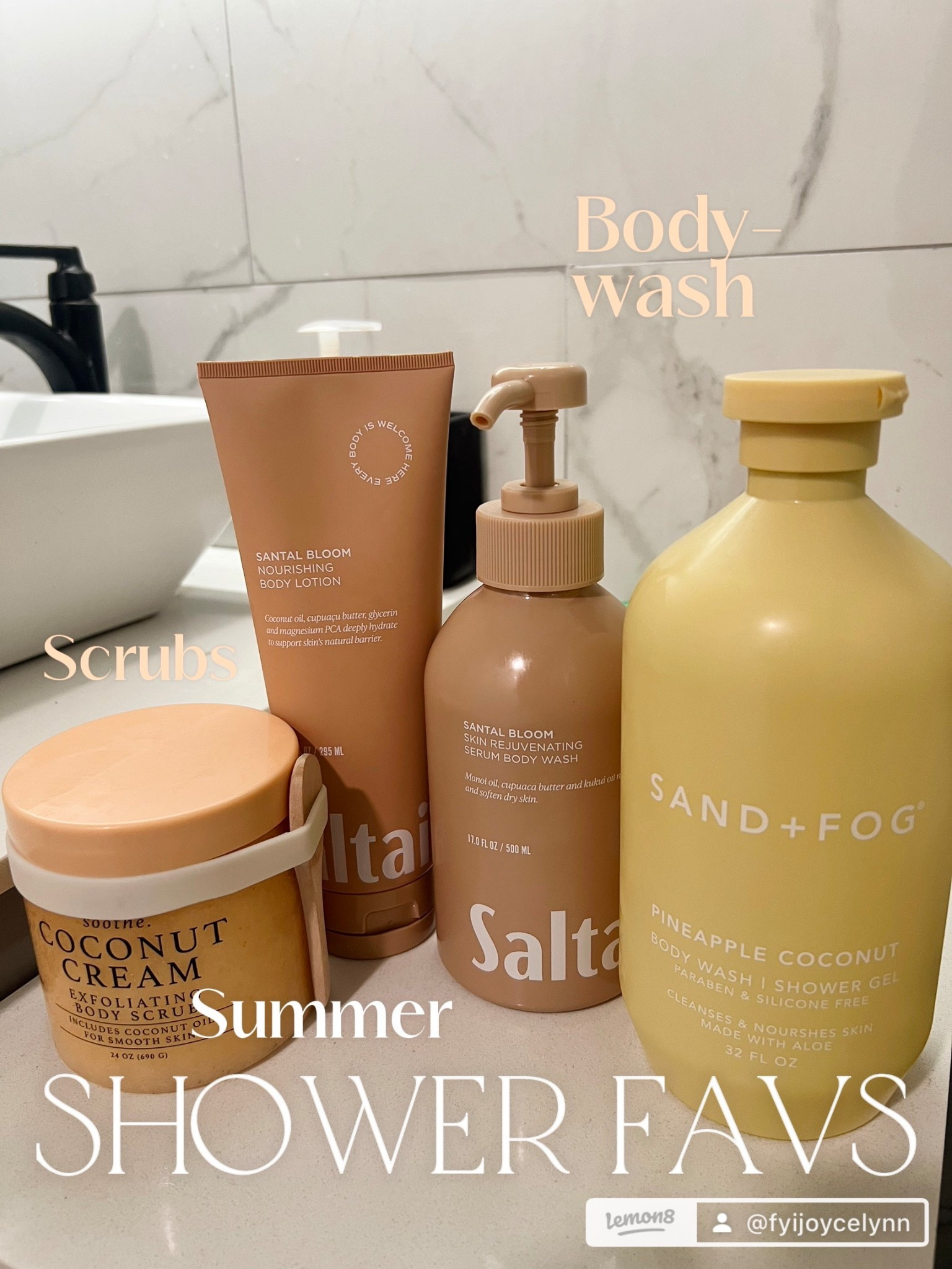 This summer go out or go to bed smelling like a dream! Start with the coconut cream scrub, then use the
Saltair brand Santal Bloom scented body wash. As you're still damp getting out the shower put on the body lotion of the same scent. Now for the razzle dazzle! Add your favorite perfume. I chose the KAY ALl The Wedding Silk Santal. What a combo!
Let me know if you have this bodywash and lotion in the comments! 

#LTKSeasonal #LTKHome #LTKFindsUnder50