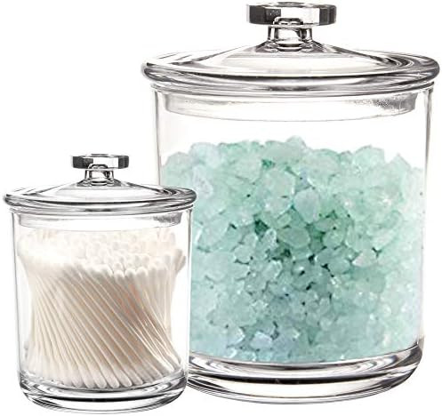 Youngever 2 Pack Clear Plastic Apothecary Jars, 1 Pack 60 Ounce and 1 Pack 15 Ounce | Amazon (US)