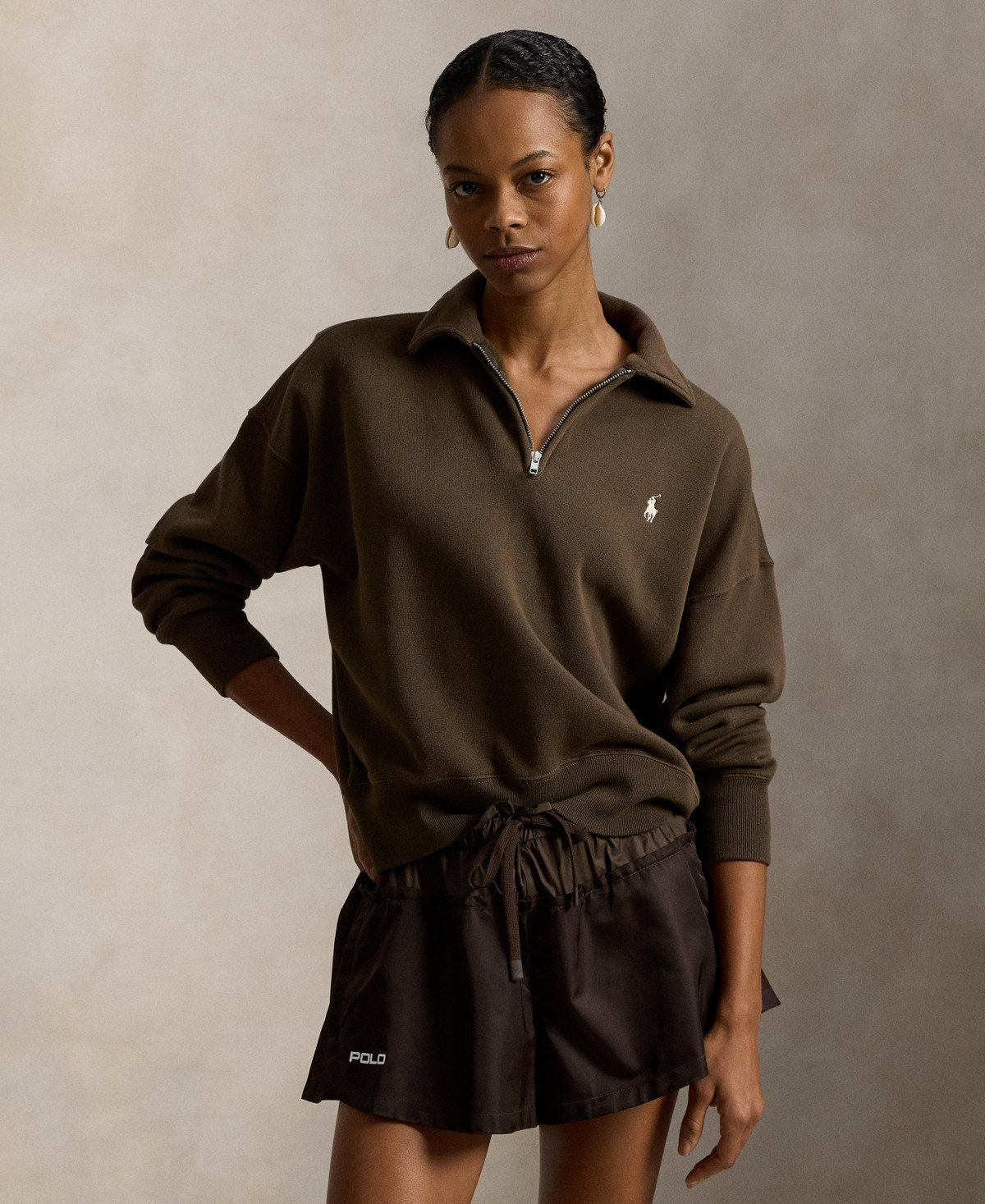 Polo Ralph Lauren Women's Arctic Long-Sleeve Top - Brown | Macy's