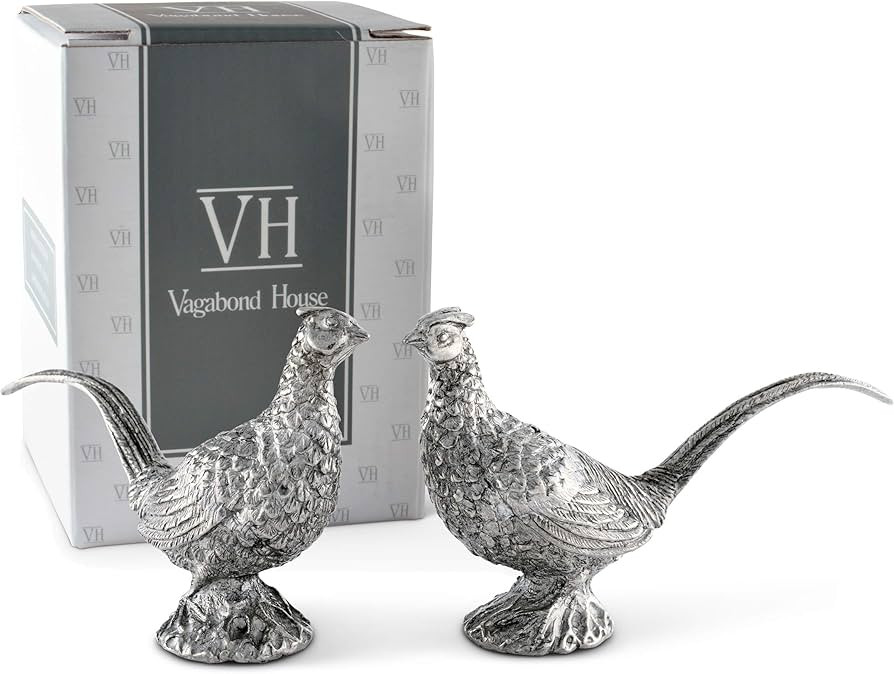 Vagabond House Pewter Pheasants Salt and Pepper Shaker Set Woodland Table Décor S/P Shaker 2 inc... | Amazon (US)