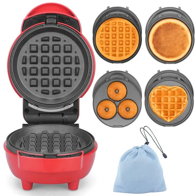Mailand 4 in 1 Waffle Maker Set, Mini Pancakes, Mini Donuts, Mini Heart Shape Waffle,  Removable ... | Walmart (US)