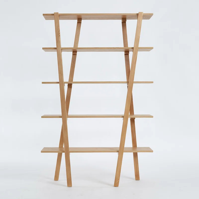 Brutus 73'' H x 47.25'' W Solid Wood Etagere Bookcase | Wayfair North America