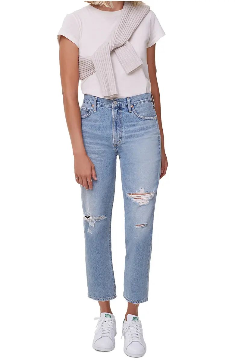 Marlee Nonstretch High Waist Distressed Relaxed Tapered Jeans | Nordstrom