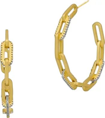 FREIDA ROTHMAN Coastal Chain Link Hoop Earrings | Nordstrom | Nordstrom