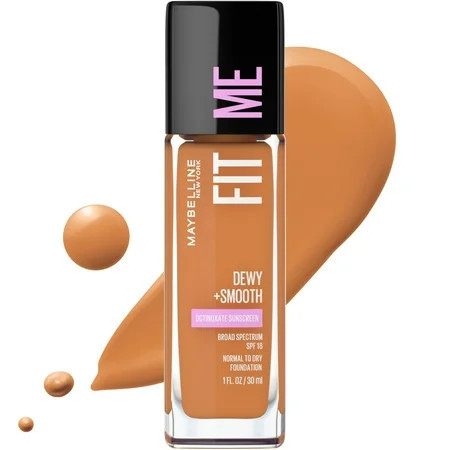Maybelline Fit Me Dewy and Smooth Liquid Foundation, SPF 18, 355 Coconut, 1 fl oz | Walmart (US)