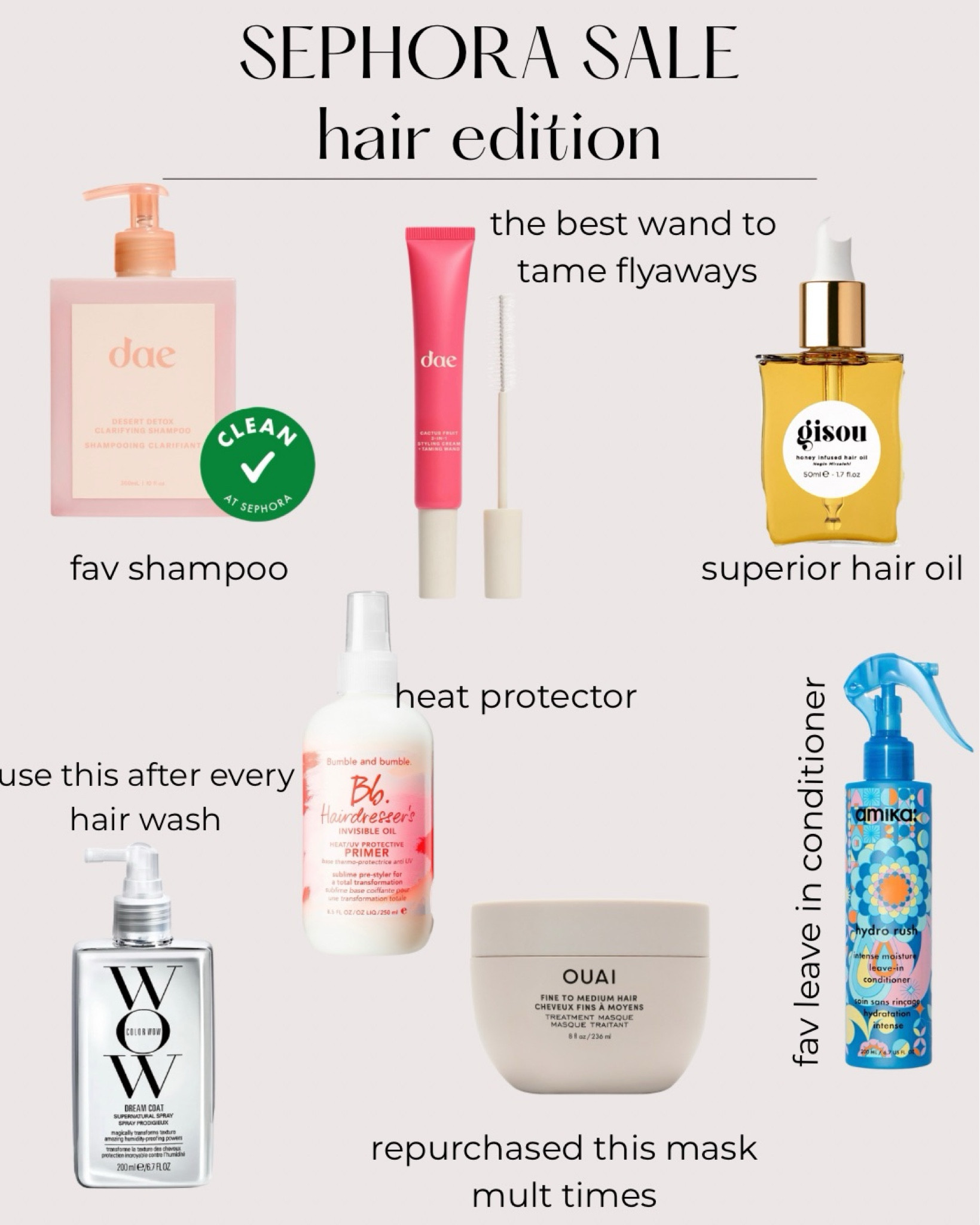 All my go to hair products from Sephora sale 

#LTKOver40 #LTKBeauty #LTKSaleAlert