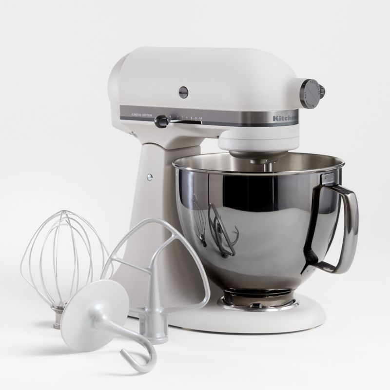 KitchenAid Artisan Series Limited-Edition Light & Shadow White 5-Quart Tilt-Head Stand Mixer with... | Crate & Barrel