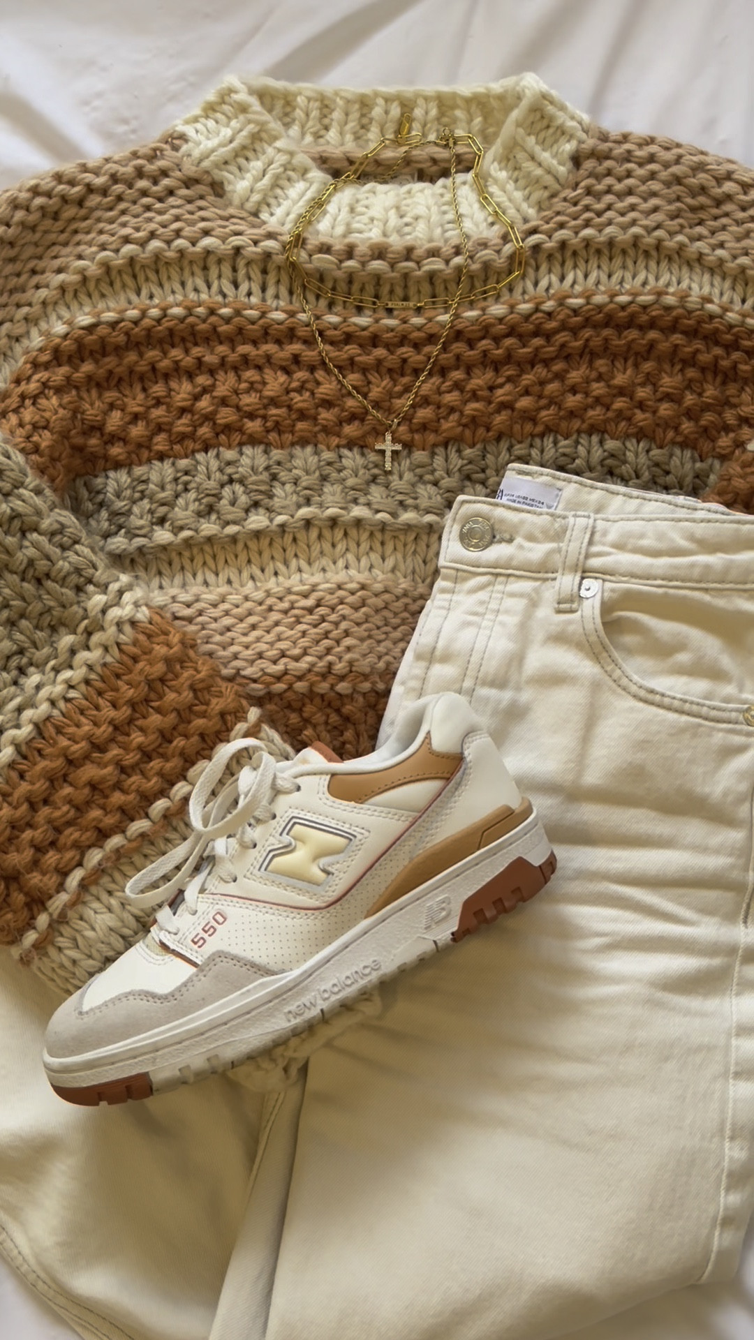 One of my most favorite outfits to date!! So comfortable and perfect spring transitional outfit! 

Gorgeous spring colors! 

Chunky sweater, cream pants, new balance 550 au lait 

Everyday outfit inspo, outfit inspiration, outfit of the day, LTK sale, outfit, fashion, style, street style, boutique look, Pinterest outfit, sweater outfit, basic outfits, college school fashion, looks 

#LTKSale #LTKstyletip #LTKSeasonal