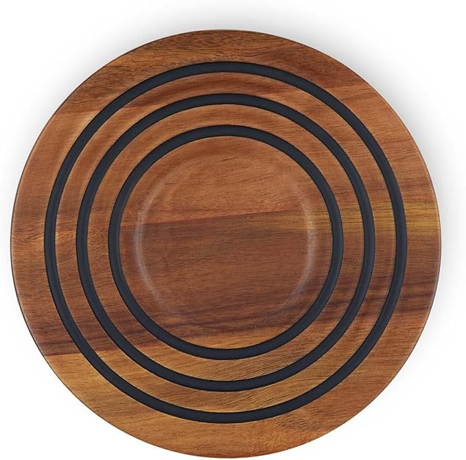 Le Creuset Magnetic Wooden Trivet, Acacia Wood with Black Silicone Rings | Amazon (US)