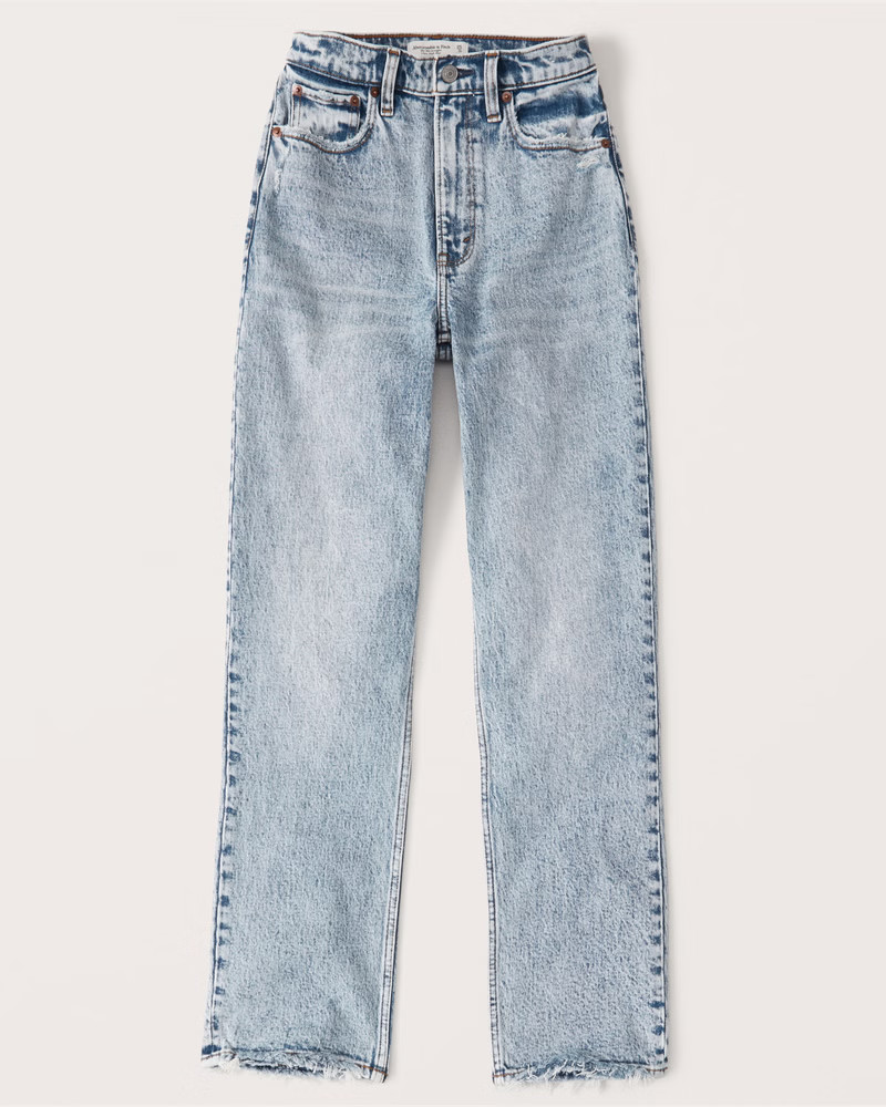 90s Ultra High Rise Acid Wash Straight Jeans | Abercrombie & Fitch (US)