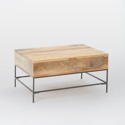 Industrial Storage Coffee Table, Small, Raw Mango | West Elm (US)