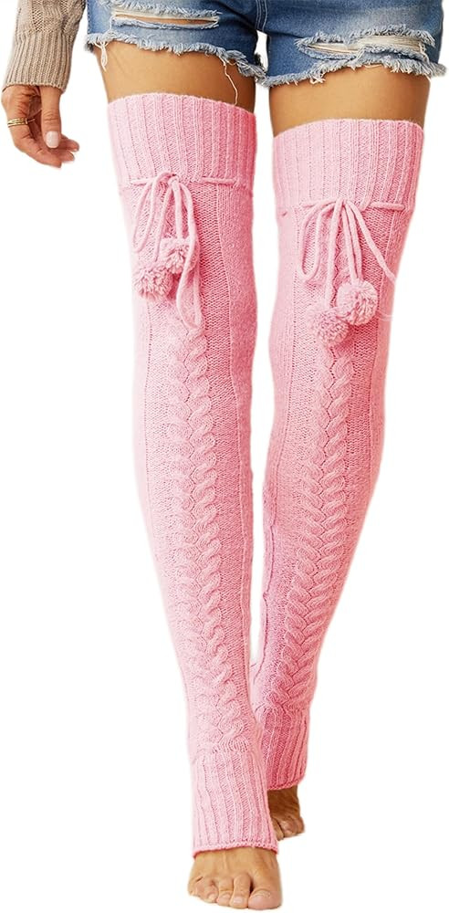 VETHIN Women's Thigh High Cable Knit Socks Extra Long Over the Knee High Boot Winter Sockings Wom... | Amazon (US)