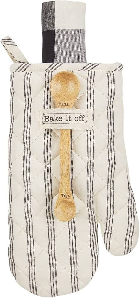 Mud Pie Oven Mitt Set, Bake It Off, 12" x 7" | Amazon (US)