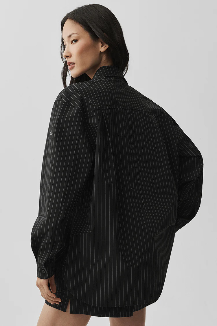 Pinstripe Daylight Button Down Long Sleeve | Alo Yoga