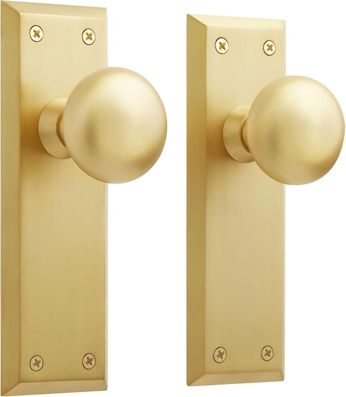 480934 Hubbard Solid Brass Dummy Set Door Knob Set | Amazon (US)