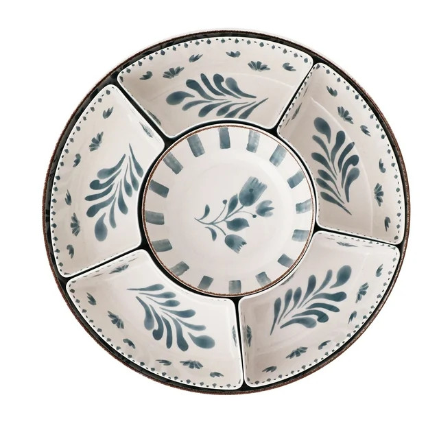 Better Homes & Gardens Bamboo Melamine Chip and Dip Tray, Blue | Walmart (US)