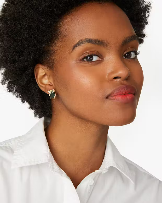 Pave Emerald Present Studs | Kate Spade Outlet