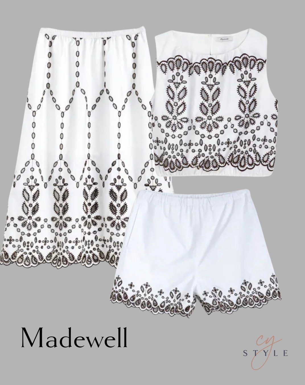The cutest embroidered top with matching skirt or shorts! I can’t choose! Which one is your favorite?  Embroidered skirt set, short set 
Madewell ￼

#LTKSeasonal #LTKFestival #LTKOver40
