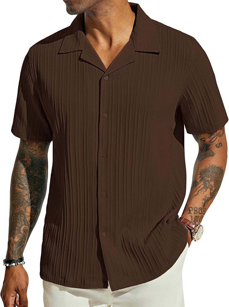 PJ PAUL JONES Men's Button Down Short Sleeve Casual Shirt | Amazon (US)
