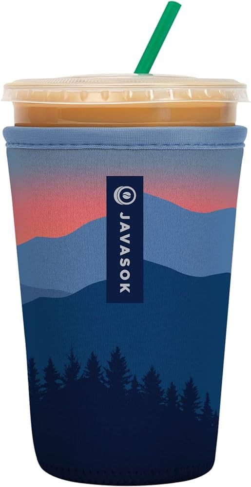 Sok It Java Sok Iced Coffee & Cold Soda Insulated Neoprene Cup Sleeve (Blue Ridge, Medium: 24-28o... | Amazon (US)