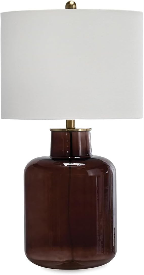 Signature Design by Ashley Mette Modern Table Lamp with 3-Way Switch and Drum Shade, Dark Brown &... | Amazon (US)