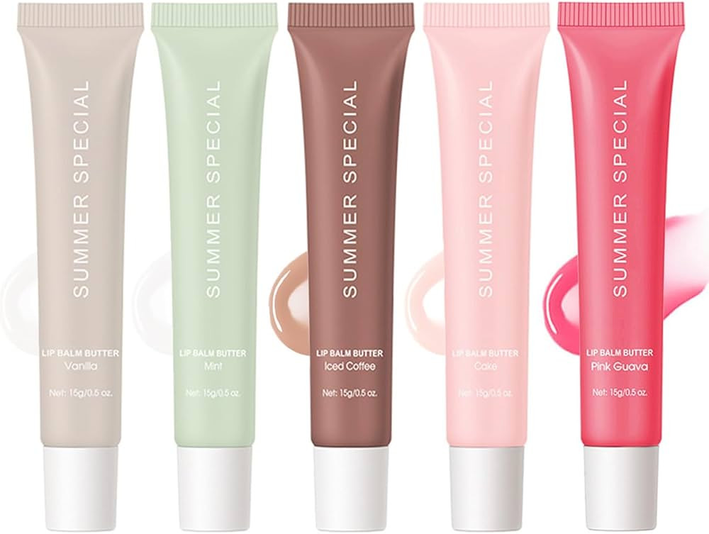 5-Color Summer Special Lip Balm Butter-Shea Butter & Avocado Oil Formula, Lightweight & Non-Stick... | Amazon (US)