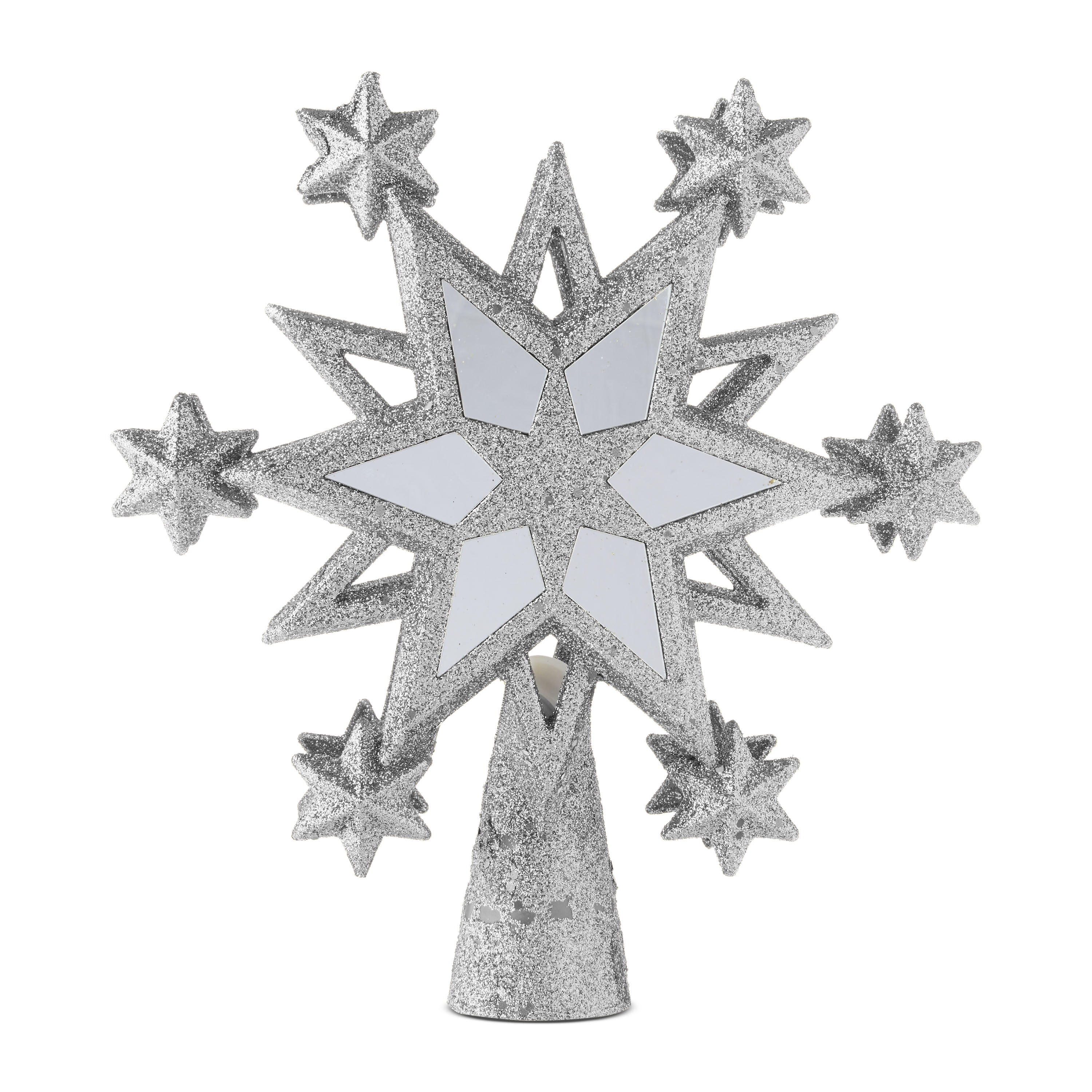 LED Projection Star Christmas Tree Topper, Silver, 11", by Holiday Time | Walmart (US)