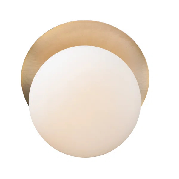 Drake 1 - Light Dimmable Satin Brass Flush Mounted Sconce | Wayfair Professional