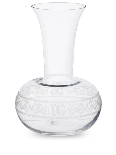logo-embellished wine pitcher