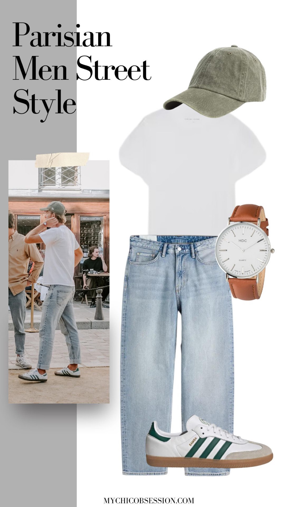There were lots of neutrals spotted in Parisian men’s street style, but they didn’t shy away from pops of color either. This sage green baseball cap and Sambas with green stripes are the perfect addition to a classic white tee and jeans. 

#LTKmens #LTKstyletip #LTKSeasonal