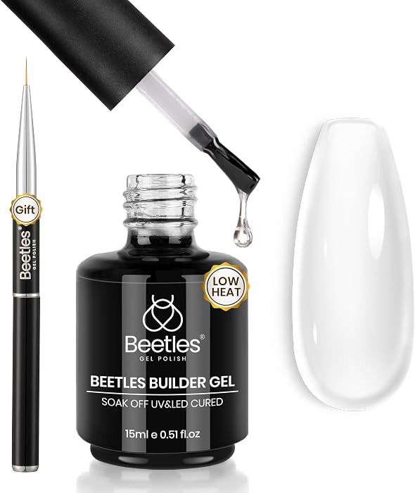 Beetles Builder Gel Low Heat,0.5 oz Clear Gel Builder for Natural Nails Building Apex & Strengthe... | Amazon (US)