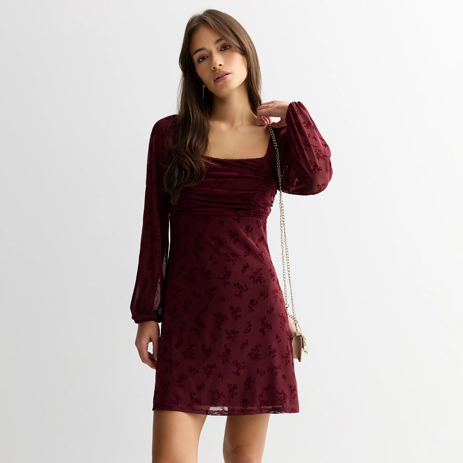 Juniors' Live To Be Spoiled Flocked Mesh Skater Dress | Kohl's