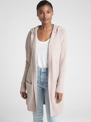 Textured Open-Front Hooded Cardigan Sweater | Gap US