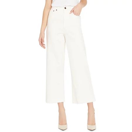 Buffalo David Bitton Womens Cropped Wide-Leg Jeans White 31 | Walmart (US)