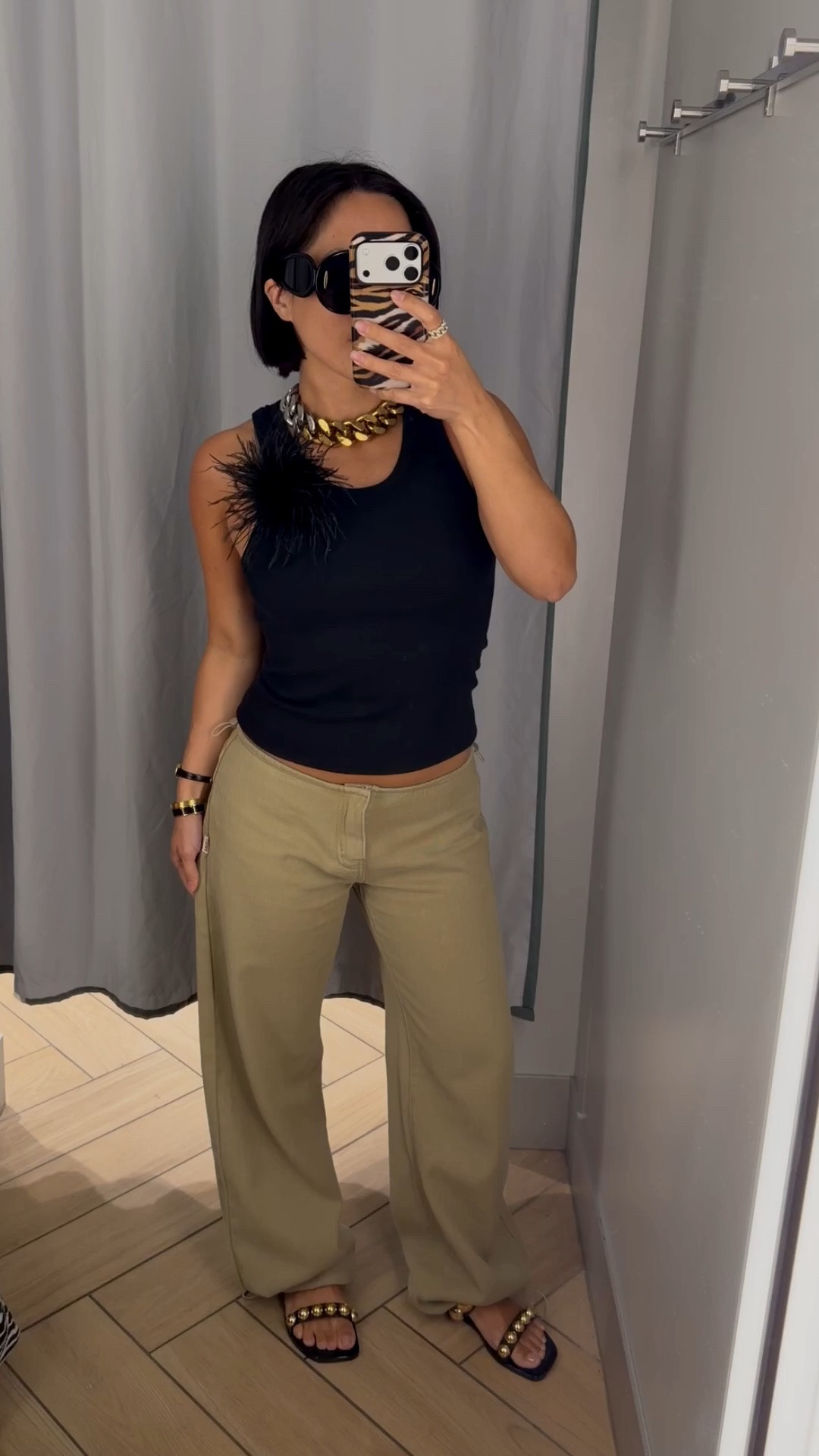 Fun ootd yesterday! S tank and small bottoms (both Amazon). Pants are a little crotchy, but still cute imo. Necklace is sold out Stella McCartney x H&M.

#LTKootd #LTKPetite #LTKSeasonal