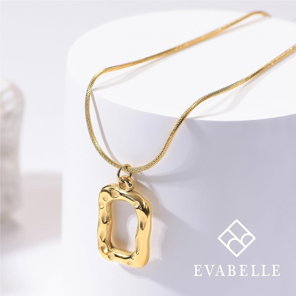 Evabelle Gold Layered Necklace for Women Trendy Jewelry 14K Real Gold Plated Chunky Chain Stackab... | Amazon (US)