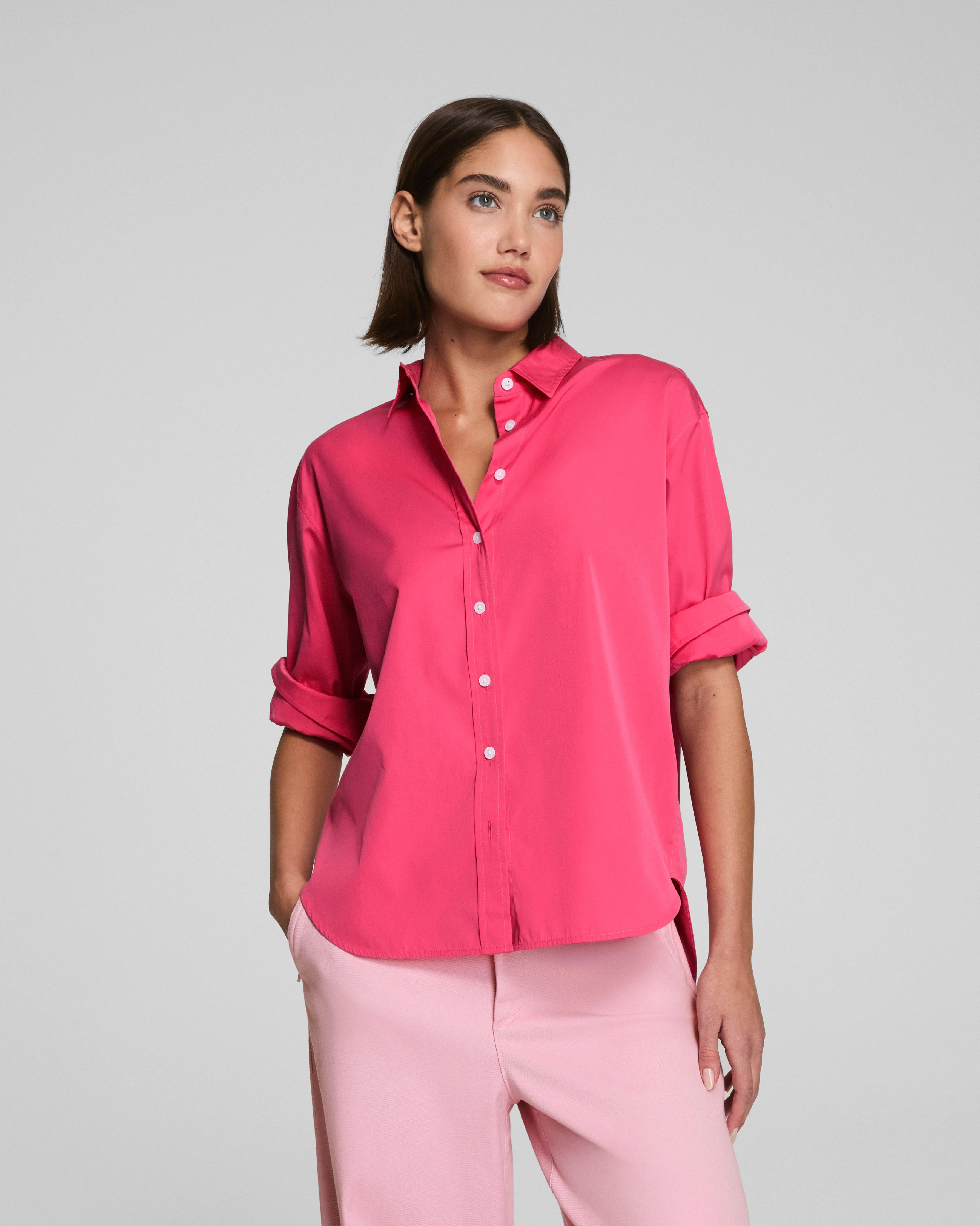 SPANX® Poplin Oversized Button-Up Shirt | Spanx