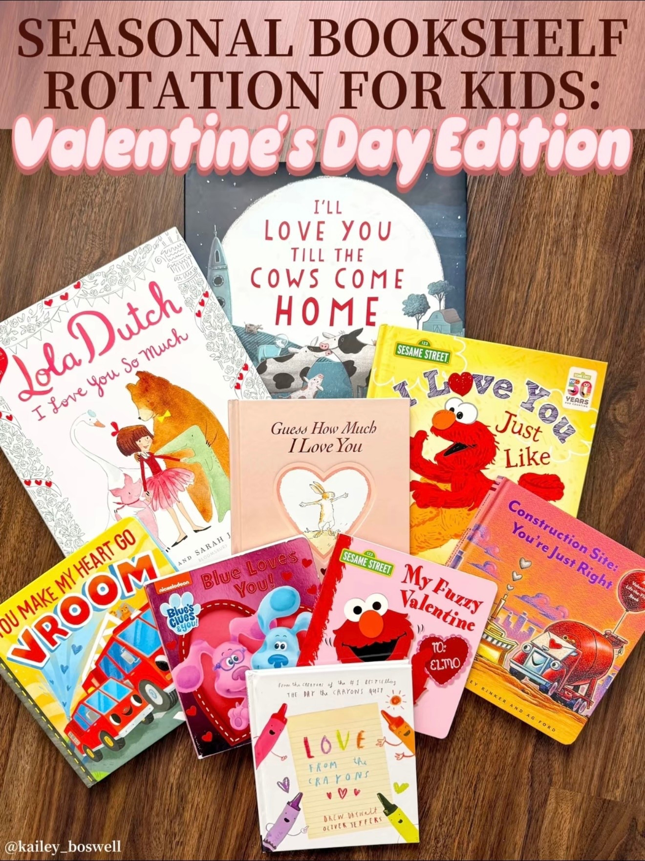 #ValentinesDayBooks #KidsBooks #ChildrensBooks #BabyBooks #ToddlerBooks #BookshelfInspo #Books #MomHacks #MomTips #BoyMom #GirlMom #Elmo #Amazon #BluesClues #Vday #ValentinesGifts #ValentinesDay 

#LTKValentine #LTKKids #LTKmomlife