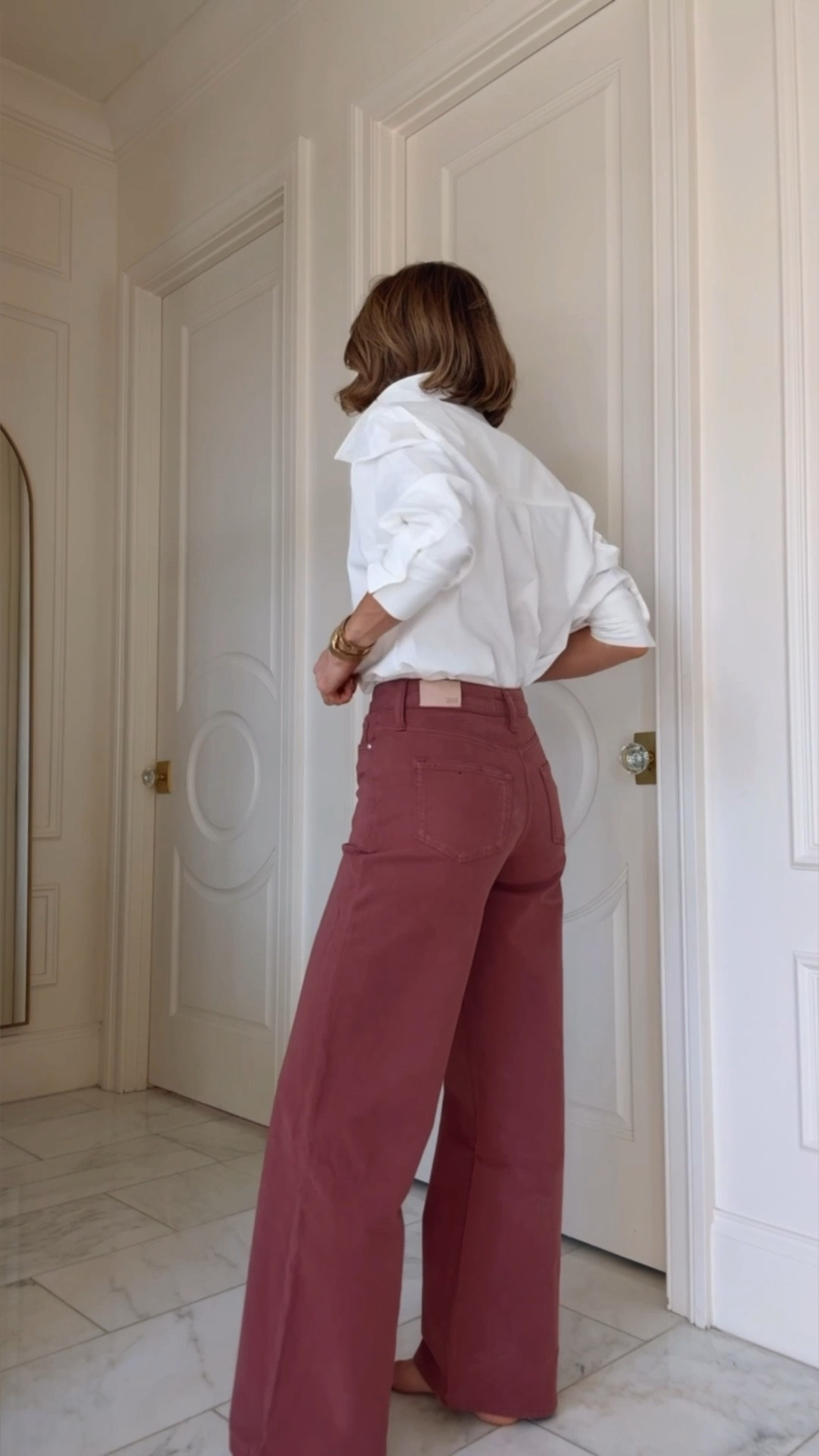 Love these jeans in the new berry wash! I'm 5'7 wearing size 25 fits tts 