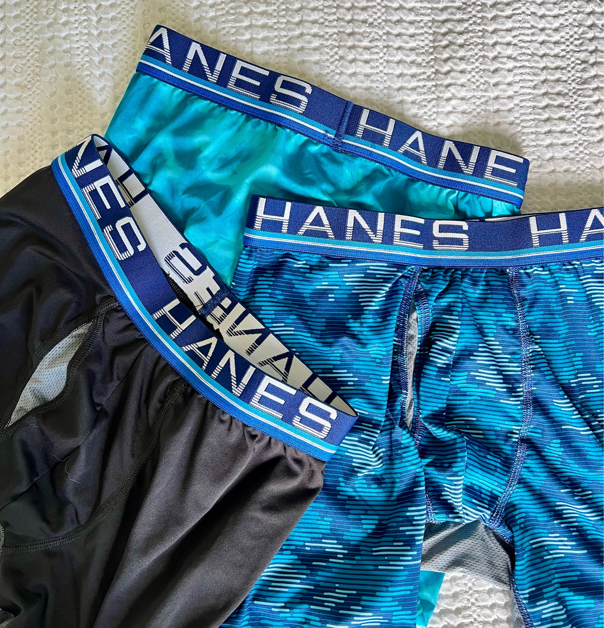 Hanes Originals Premium Men's Leopard Print Briefs - Blue XL