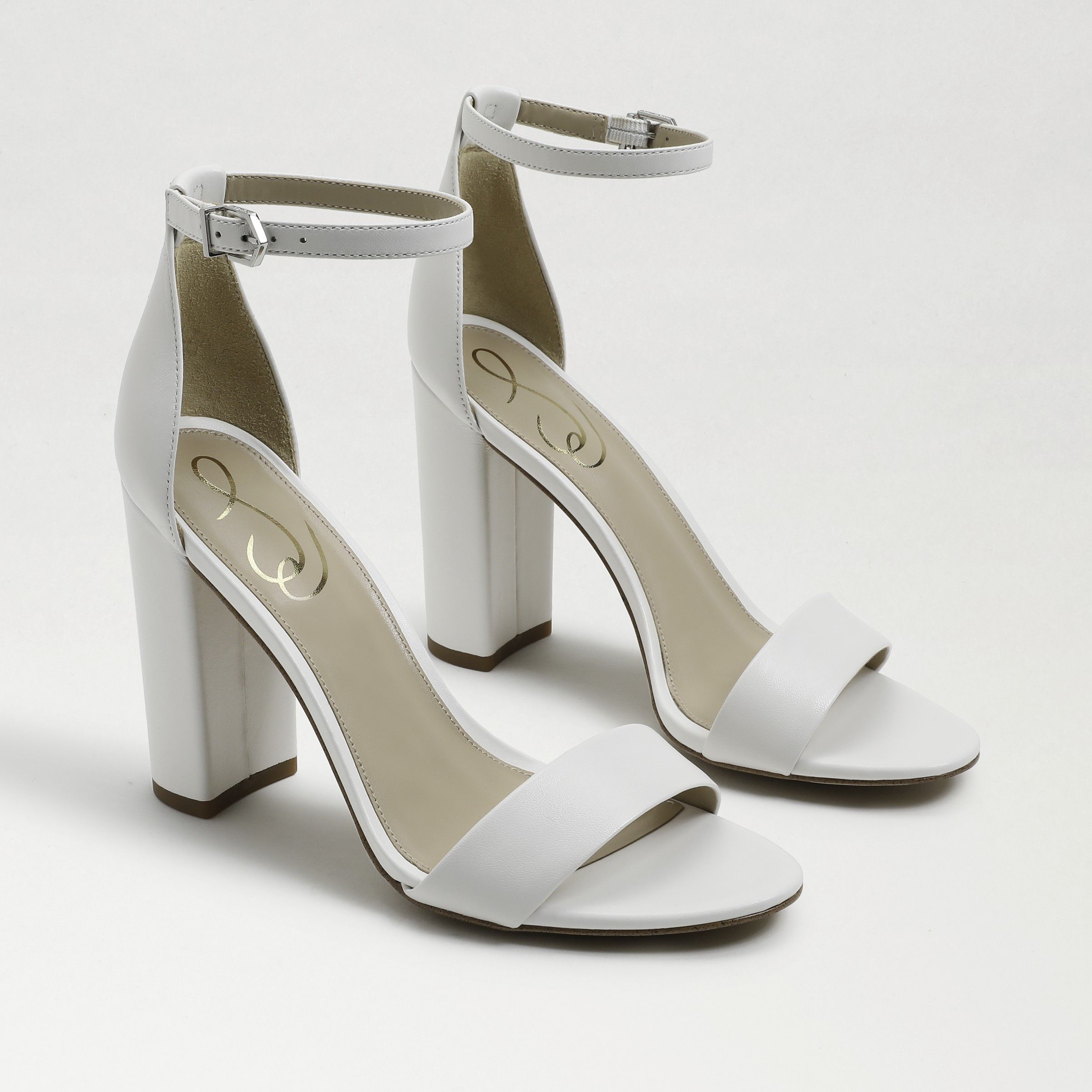 Sam Edelman Yaro Block Heel Sandal Bright White Leather 11.0 | Sam Edelman