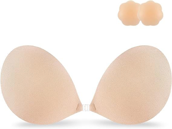 Niidor Adhesive Bra Strapless Sticky Invisible Push up Silicone Bra for Backless Dress with Nippl... | Amazon (US)