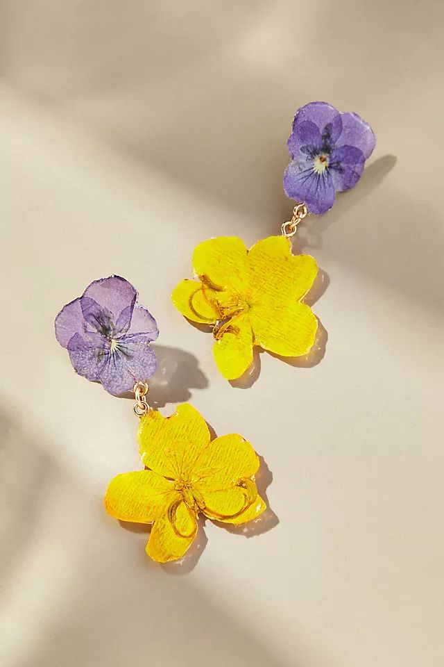 Double-Flower Drop Earrings | Anthropologie (US)