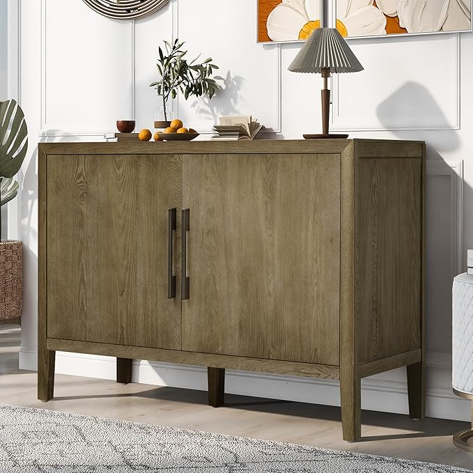 Merax Modern Rustic Wood Buffet Sideboard with Storage Shelf, 2 Doors Coffee Bar Cabinet TV Stand... | Amazon (US)