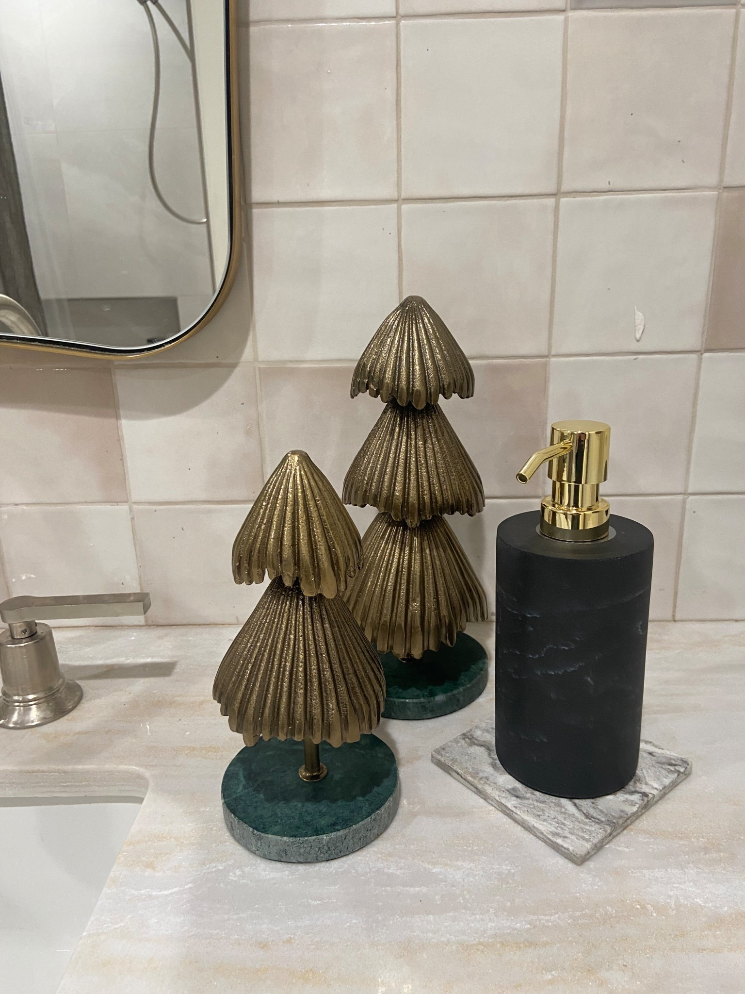 Christmas decor, holiday decor bathroom, metal Christmas trees

#LTKHoliday #LTKSeasonal #LTKHome