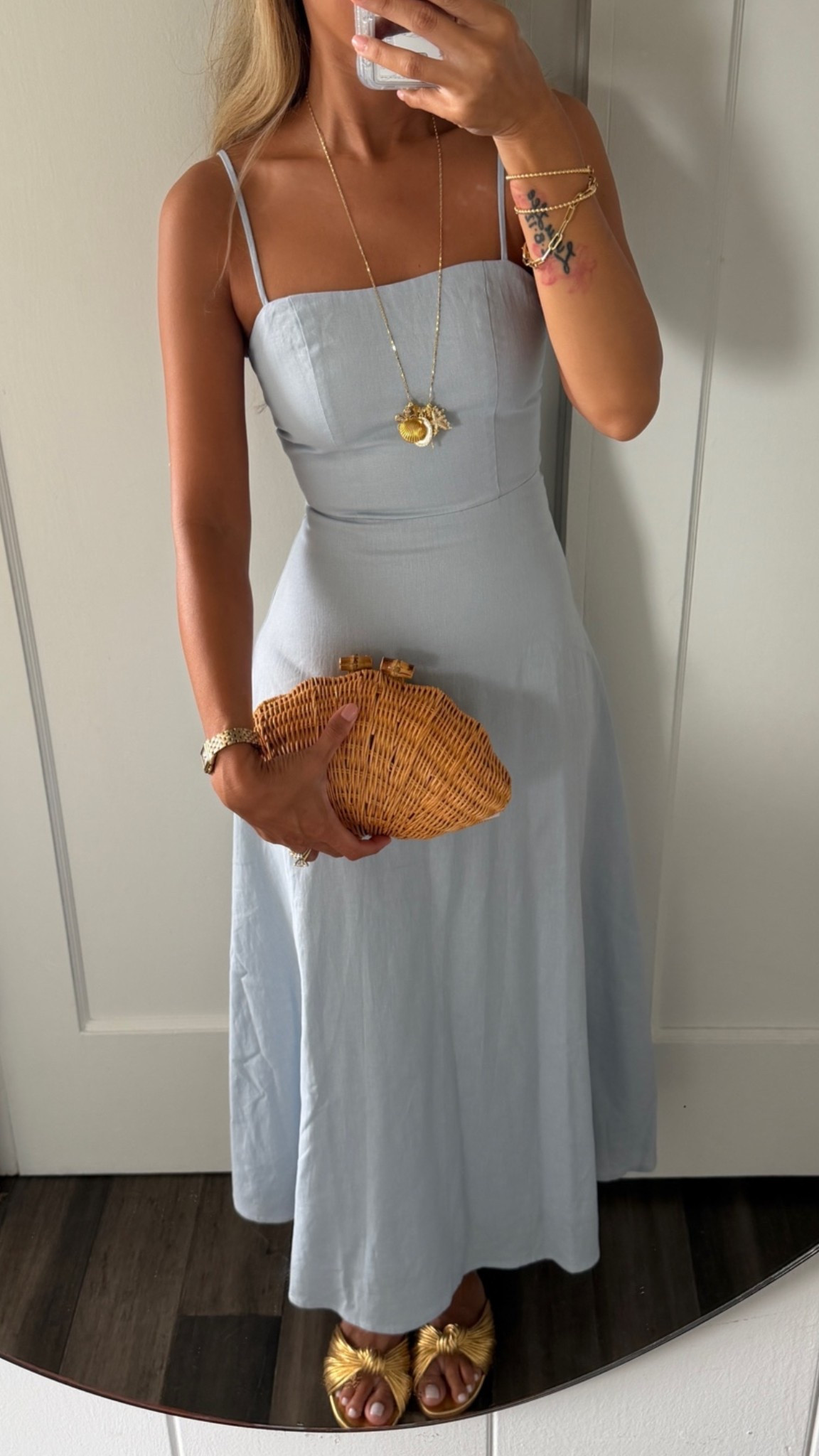 The chicest blue linen dress in xxs. Quality is really great.

#LTKSeasonal #LTKPetite #LTKootd