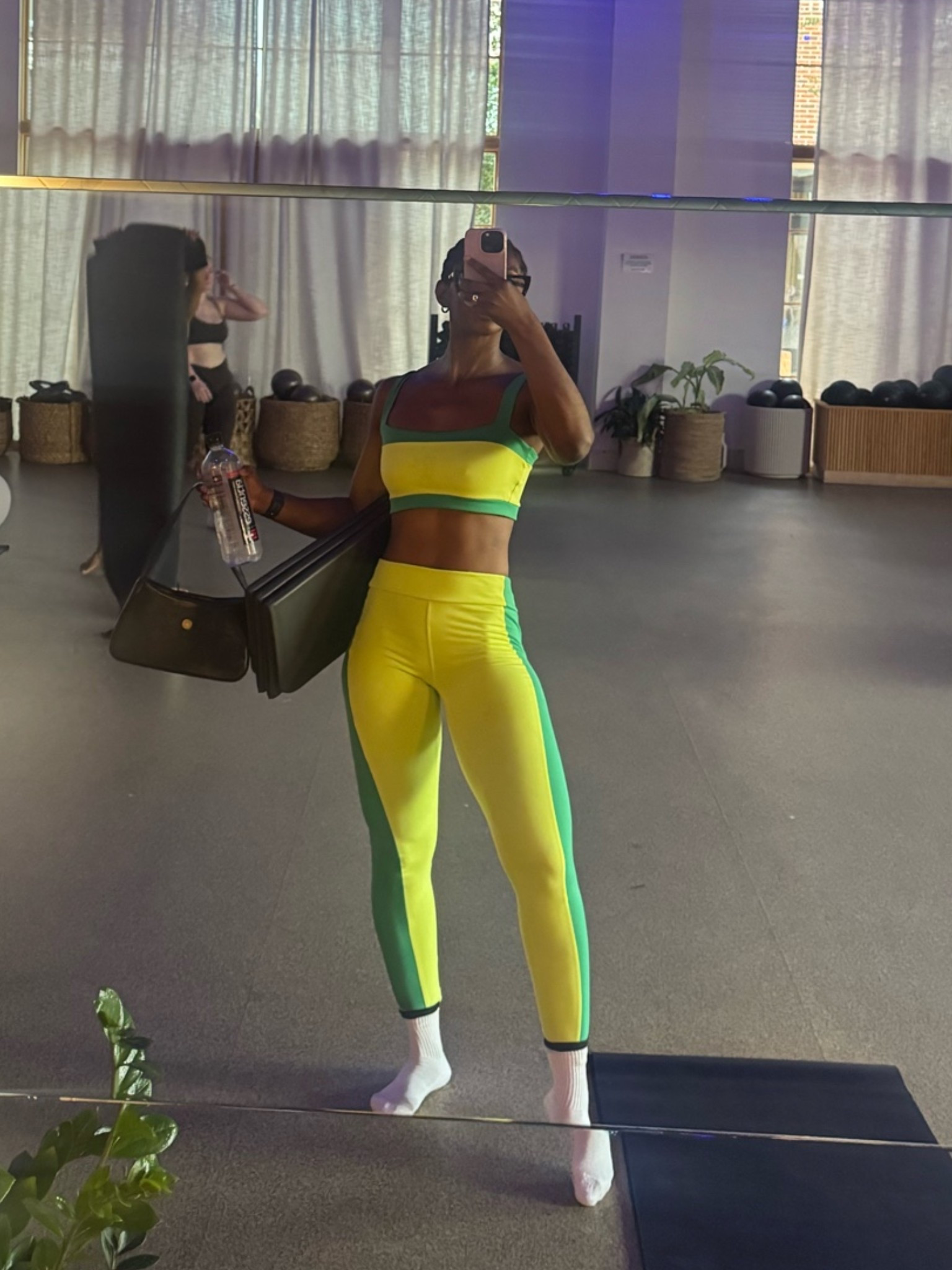 New gym outfit and my fave workout mat 💁🏾‍♀️ I would size down in both pieces. 

￼Workout set gym set affordable workout set cute gym outfit Pilates outfit

#LTKActive #LTKTall #LTKootd