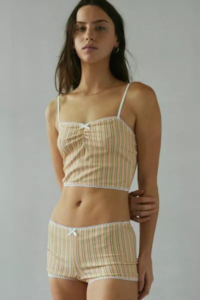 Dippin’ Daisy's Sweet Dreams Ribbed Knit Cami & Micro Short Set | Urban Outfitters (US and RoW)