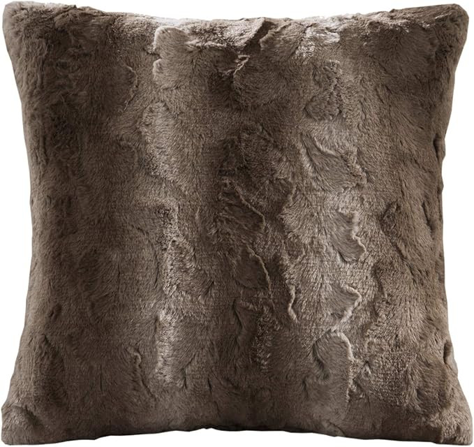 Madison Park Zuri Faux Faux Fur Animal Throw Pillow, Luxury Square Decorative Pillow, 20X20, 1 Co... | Amazon (US)