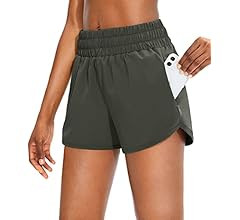 Women's Running Shorts with Zip Pockets High Waisted Athletic Workout Gym Shorts for Women with L... | Amazon (US)